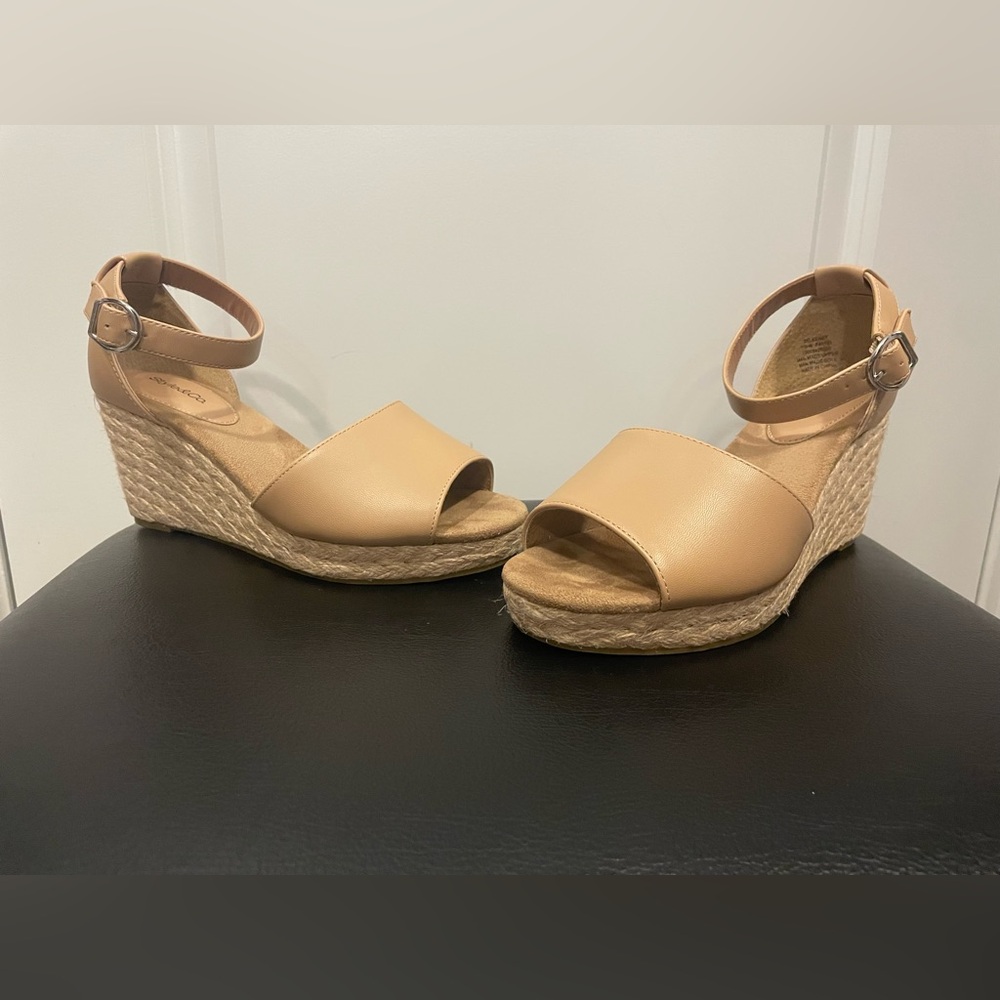 Style & Co. Beige Wedge Sandals